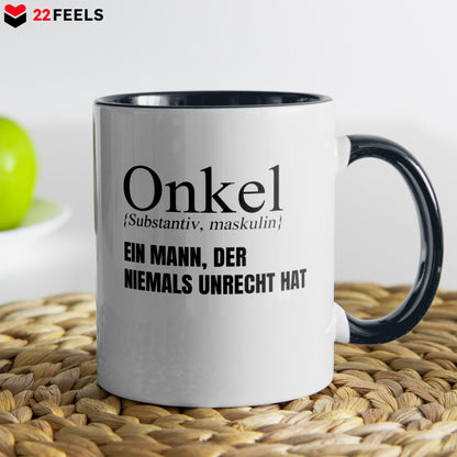 22Feels® Onkel Geschenk - Tasse mit Spruch (Weiss-Schwarz, 320ml)-TwoTone Tasse Weiss-Schwarz 320ml-22Feels