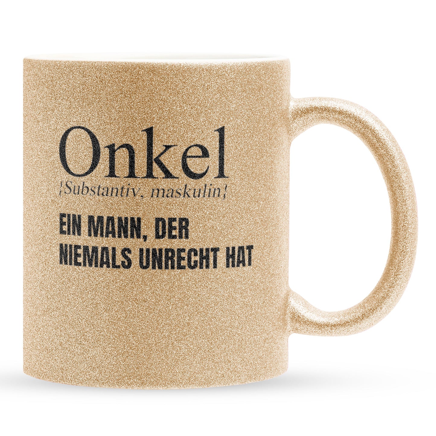 22Feels® Onkel Geschenk - Glitzertasse mit Spruch (Gold, 320ml)-Glitzertasse Gold 320ml-22Feels