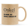 22Feels® Onkel Geschenk - Glitzertasse mit Spruch (Gold, 320ml)-Glitzertasse Gold 320ml-22Feels