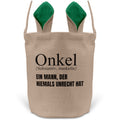 22Feels® Onkel Osterkorb mit Henkel Ostergeschenk Tragetasche Ostern Deko Osternest Körbchen Hasenohren (Beige/Grün)-Ostern Tragetasche-22Feels