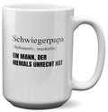 22Feels® Schwiegerpapa Geschenk - XL Tasse mit Spruch (Weiss, 440ml)-Weisse XL Tasse 440ml-22Feels