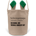 22Feels® Schwiegerpapa Osterkorb mit Henkel Ostergeschenk Tragetasche Ostern Deko Osternest Körbchen Hasenohren (Beige/Grün)-Ostern Tragetasche-22Feels