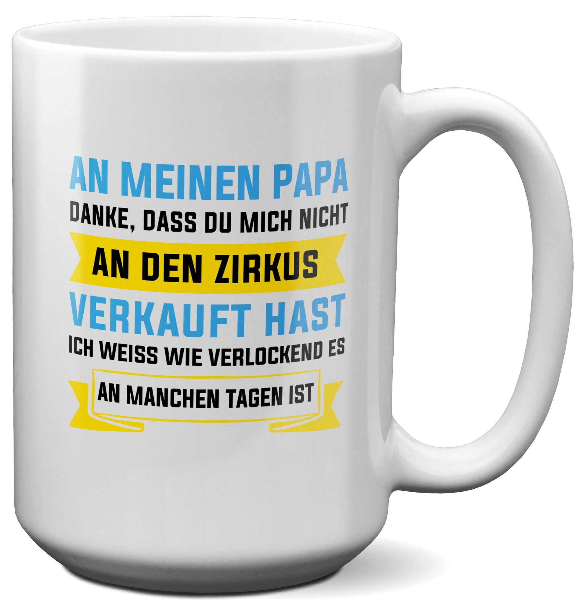 22Feels® Papa Geschenk - XL Tasse mit Spruch (Weiss, 440ml)-Weisse XL Tasse 440ml-22Feels