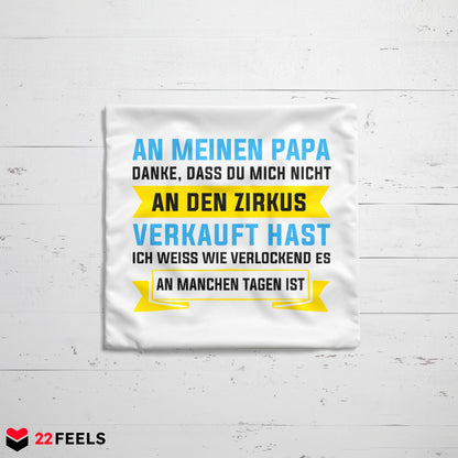 22Feels® Papa Geschenk - Kissen mit Spruch (Weiss 40x40cm)-Kissen Weiss 40x40-22Feels
