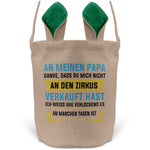 22Feels® Papa Osterkorb Vater mit Henkel Ostergeschenk Tragetasche Ostern Deko Osternest Körbchen Hasenohren (Beige/Grün)-Ostern Tragetasche-22Feels