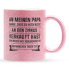 22Feels® Papa Geschenk - Glitzertasse mit Spruch (Pink, 320ml)-Glitzertasse Pink 320ml-22Feels