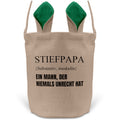 22Feels® Stiefpapa Stiefvater Osterkorb mit Henkel Ostergeschenk Tragetasche Ostern Deko Osternest Körbchen Hasenohren (Beige/Grün)-Ostern Tragetasche-22Feels