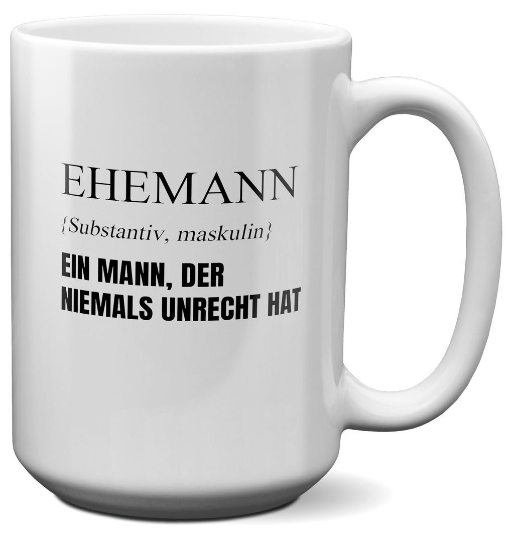 22Feels® Ehemann Geschenk zum Hochzeitstag, Valentinstag etc. - XL Tasse mit Spruch (Weiss, 440ml)-Weisse XL Tasse 440ml-22Feels