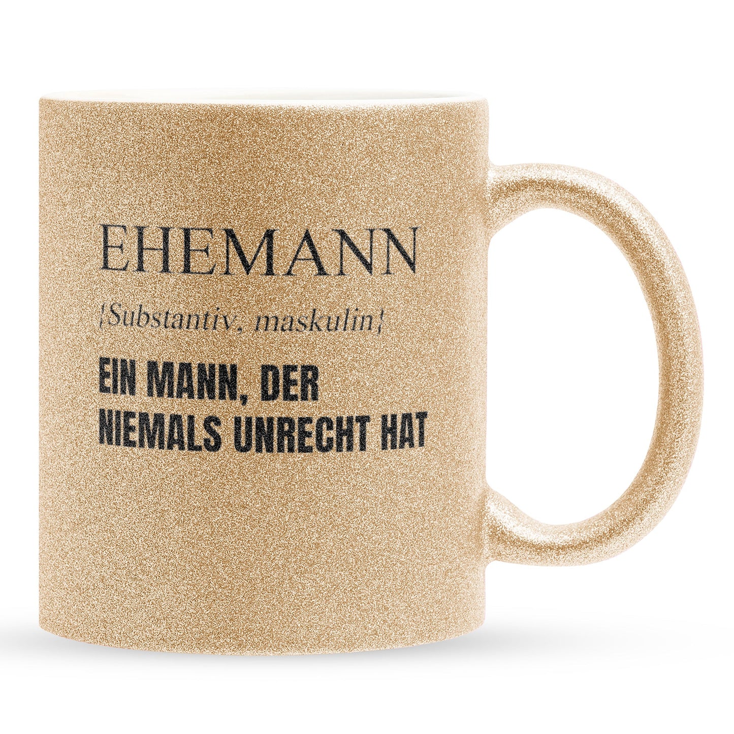 22Feels® Ehemann Geschenk zum Hochzeitstag, Valentinstag etc. - Glitzertasse mit Spruch (Gold, 320ml)-Glitzertasse Gold 320ml-22Feels