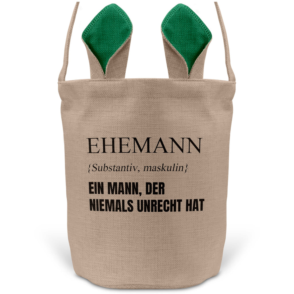 22Feels® Ehemann Osterkorb mit Henkel Ostergeschenk Tragetasche Ostern Deko Osternest Körbchen Hasenohren (Beige/Grün)-Ostern Tragetasche-22Feels