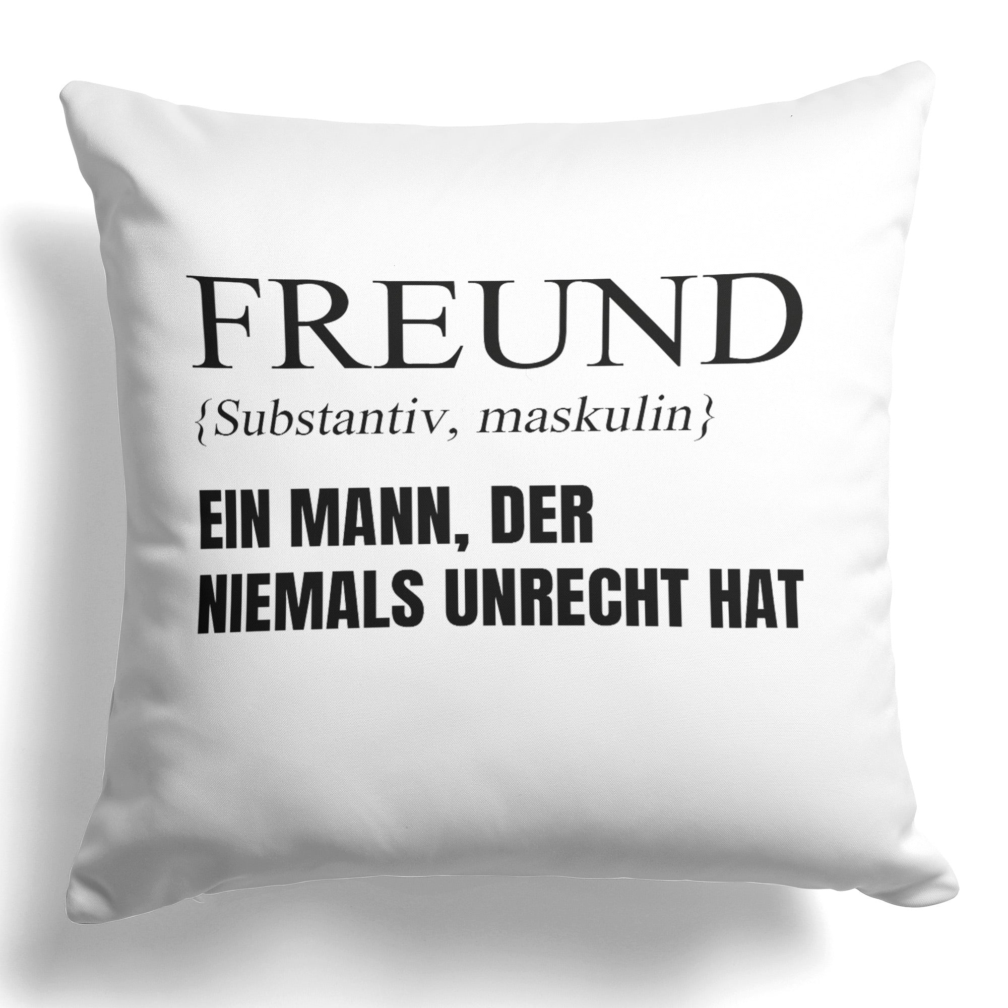 22Feels® Freund Geschenk zum Jahrestag, Valentinstag etc. - Kissen mit Spruch (Weiss 40x40cm)-Kissen Weiss 40x40-22Feels