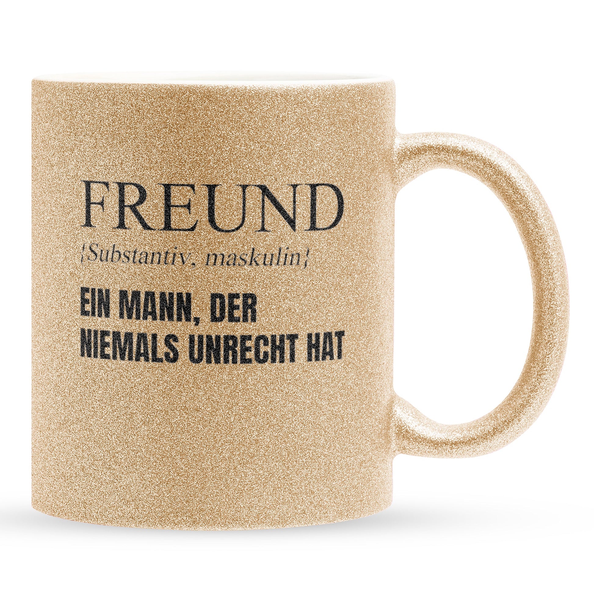 22Feels® Freund Geschenk zum Jahrestag, Valentinstag etc. - Glitzertasse mit Spruch (Gold, 320ml)-Glitzertasse Gold 320ml-22Feels