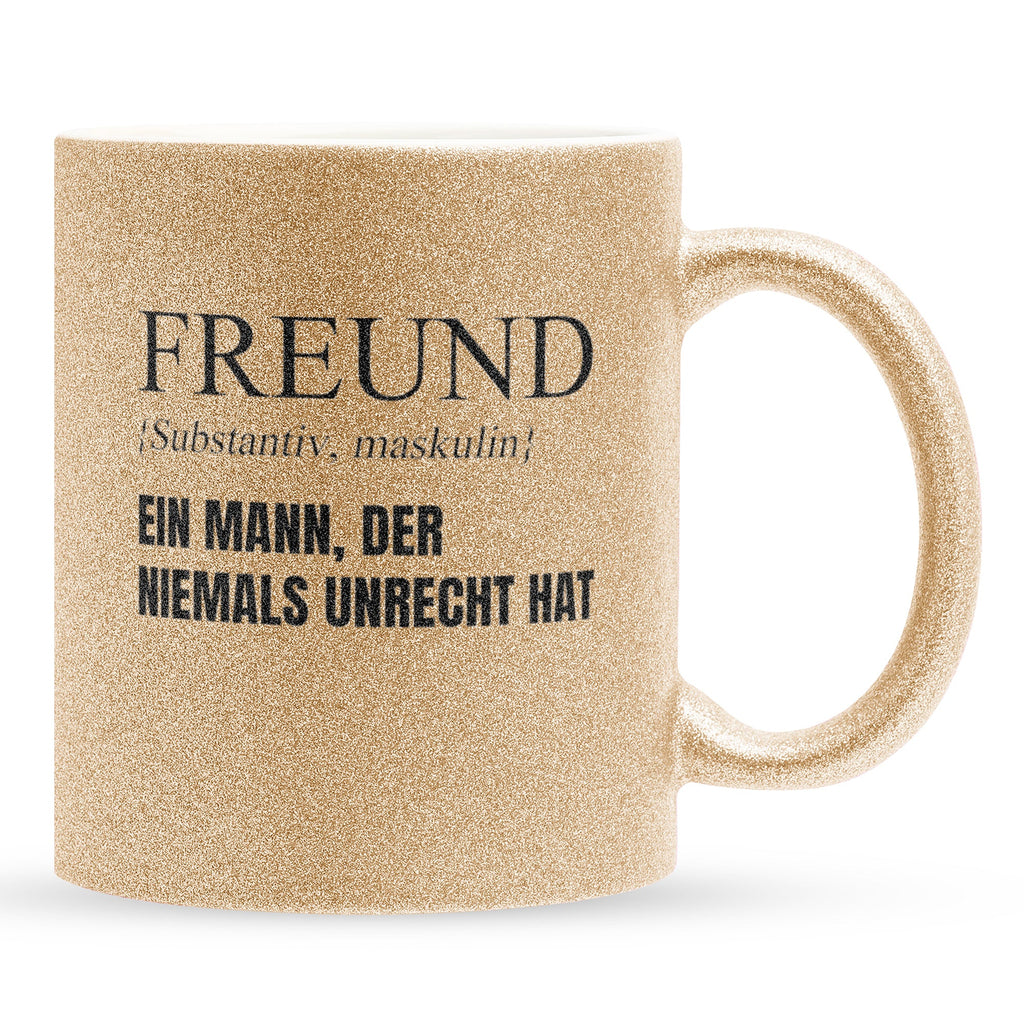 22Feels® Freund Geschenk zum Jahrestag, Valentinstag etc. - Glitzertasse mit Spruch (Gold, 320ml)-Glitzertasse Gold 320ml-22Feels