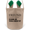 22Feels® Freund Paar Osterkorb mit Henkel Ostergeschenk Tragetasche Ostern Deko Osternest Körbchen Hasenohren (Beige/Grün)-Ostern Tragetasche-22Feels