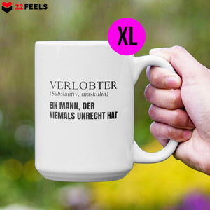 22Feels® Verlobter Geschenk - XL Tasse mit Spruch (Weiss, 440ml)-Weisse XL Tasse 440ml-22Feels