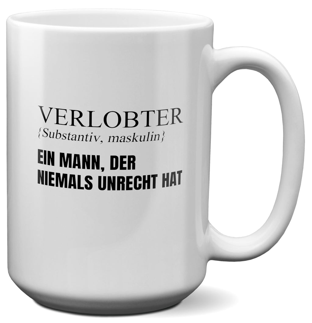 22Feels® Verlobter Geschenk - XL Tasse mit Spruch (Weiss, 440ml)-Weisse XL Tasse 440ml-22Feels