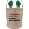 22Feels® Patenonkel Pate Osterkorb mit Henkel Ostergeschenk Tragetasche Ostern Deko Osternest Körbchen Hasenohren (Beige/Grün)-Ostern Tragetasche-22Feels