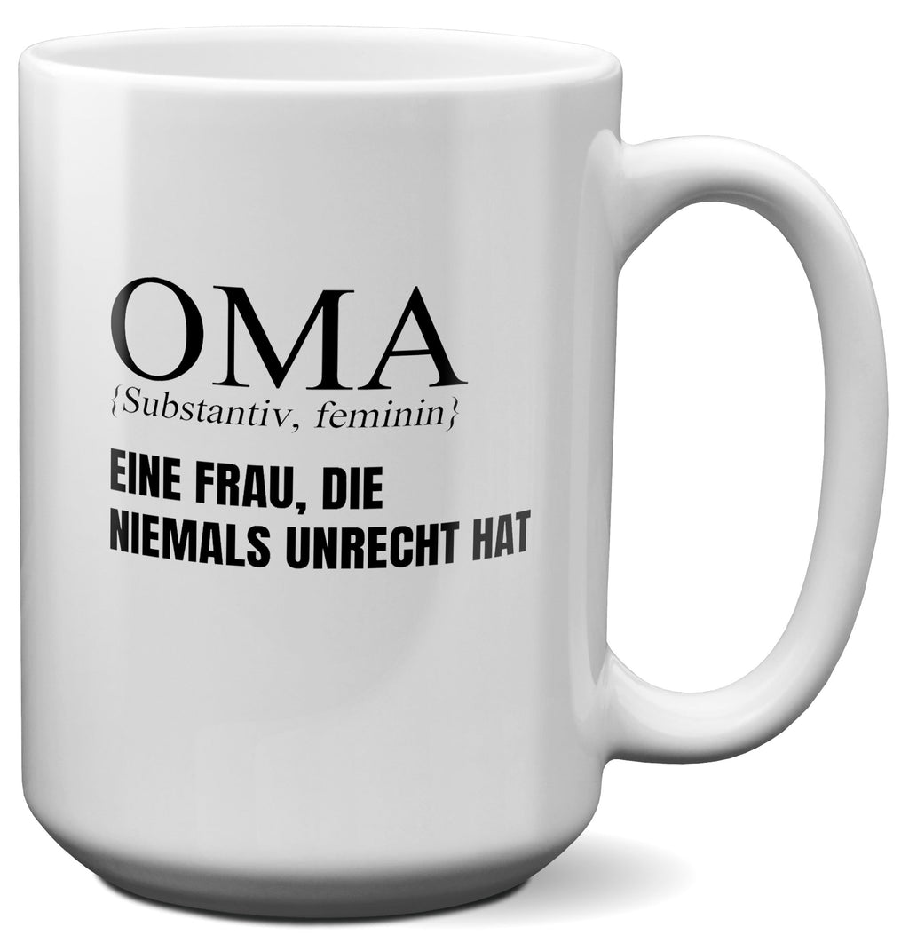 22Feels® Oma Geschenk - XL Tasse mit Spruch (Weiss, 440ml)-Weisse XL Tasse 440ml-22Feels