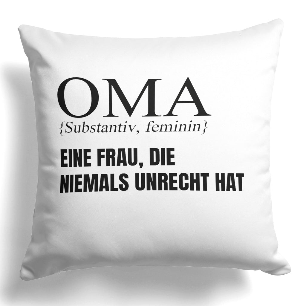 22Feels® Oma Geschenk - Kissen mit Spruch (Weiss 40x40cm)-Kissen Weiss 40x40-22Feels