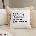 22Feels® Oma Geschenk - Kissen mit Spruch (Weiss 40x40cm)-Kissen Weiss 40x40-22Feels