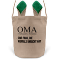 22Feels® Oma Grossmutter Osterkorb mit Henkel Ostergeschenk Tragetasche Ostern Deko Osternest Körbchen Hasenohren (Beige/Grün)-Ostern Tragetasche-22Feels