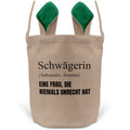 22Feels® Schwägerin Osterkorb mit Henkel Ostergeschenk Tragetasche Ostern Deko Osternest Körbchen Hasenohren (Beige/Grün)-Ostern Tragetasche-22Feels