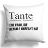22Feels® Tante Geschenk - Kissen mit Spruch (Weiss 40x40cm)-Kissen Weiss 40x40-22Feels