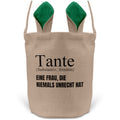 22Feels® Tante Osterkorb mit Henkel Ostergeschenk Tragetasche Ostern Deko Osternest Körbchen Hasenohren (Beige/Grün)-Ostern Tragetasche-22Feels