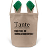 22Feels® Tante Osterkorb mit Henkel Ostergeschenk Tragetasche Ostern Deko Osternest Körbchen Hasenohren (Beige/Grün)-Ostern Tragetasche-22Feels