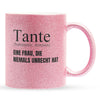 22Feels® Tante Geschenk - Glitzertasse mit Spruch (Pink, 320ml)-Glitzertasse Pink 320ml-22Feels