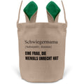 22Feels® Schwiegermama Schwiegereltern Osterkorb mit Henkel Ostergeschenk Tragetasche Ostern Deko Osternest Körbchen Hasenohren (Beige/Grün)-Ostern Tragetasche-22Feels