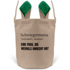 22Feels® Schwiegermama Schwiegereltern Osterkorb mit Henkel Ostergeschenk Tragetasche Ostern Deko Osternest Körbchen Hasenohren (Beige/Grün)-Ostern Tragetasche-22Feels