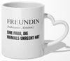 22Feels® Freundin Geschenk zum Jahrestag, Valentinstag etc. - Tasse mit Spruch (Herzhenkel, Weiss, 320ml)-Tasse Weiss Herzhenkel 320ml-22Feels