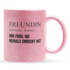 22Feels® Freundin Geschenk zum Jahrestag, Valentinstag etc. - Glitzertasse mit Spruch (Pink, 320ml)-Glitzertasse Pink 320ml-22Feels