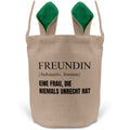 22Feels® Freundin Paar Osterkorb mit Henkel Ostergeschenk Tragetasche Ostern Deko Osternest Körbchen Hasenohren (Beige/Grün)-Ostern Tragetasche-22Feels