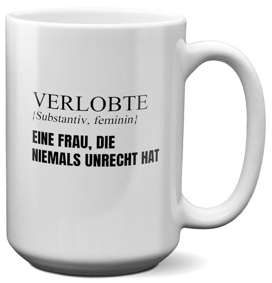 22Feels® Verlobte Geschenk - XL Tasse mit Spruch (Weiss, 440ml)-Weisse XL Tasse 440ml-22Feels
