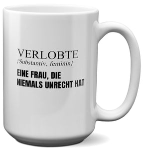 22Feels® Verlobte Geschenk - XL Tasse mit Spruch (Weiss, 440ml)-Weisse XL Tasse 440ml-22Feels