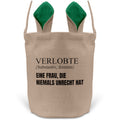 22Feels® Verlobte Frauen Osterkorb mit Henkel Ostergeschenk Tragetasche Ostern Deko Osternest Körbchen Hasenohren (Beige/Grün)-Ostern Tragetasche-22Feels