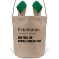 22Feels® Patentante Patin Osterkorb mit Henkel Ostergeschenk Tragetasche Ostern Deko Osternest Körbchen Hasenohren (Beige/Grün)-Ostern Tragetasche-22Feels