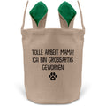 22Feels® Hundemama Frauchen Hunde Osterkorb mit Henkel Ostergeschenk Tragetasche Ostern Deko Osternest Körbchen Hasenohren (Beige/Grün)-Ostern Tragetasche-22Feels