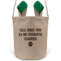 22Feels® Hundepapa Herrchen Hunde Osterkorb mit Henkel Ostergeschenk Tragetasche Ostern Deko Osternest Körbchen Hasenohren (Beige/Grün)-Ostern Tragetasche-22Feels