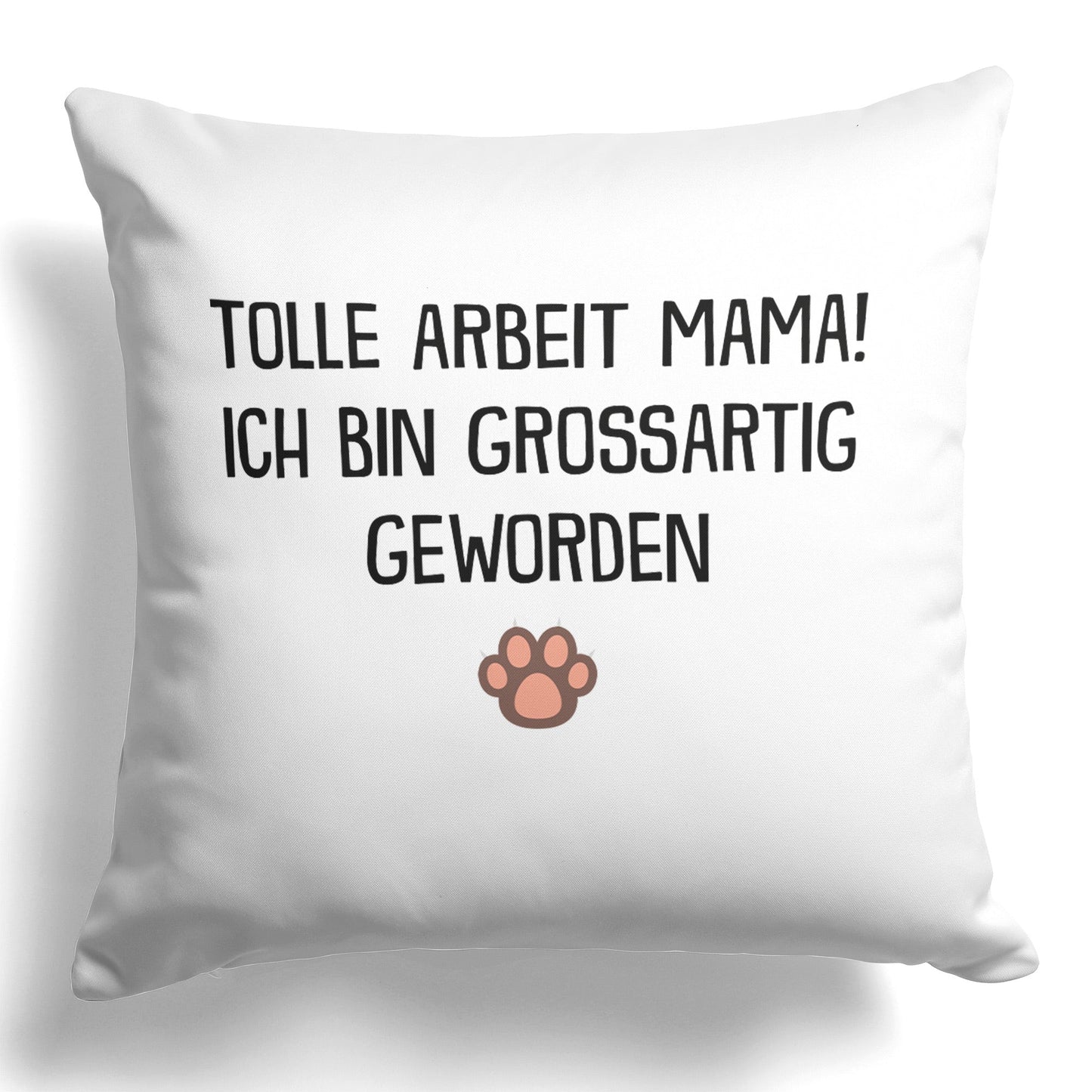 22Feels® Katzenmama Geschenk für Cat Moms und Katzen-Frauchen - Kissen mit Spruch (Weiss 40x40cm)-Kissen Weiss 40x40-22Feels