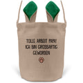 22Feels® Hundepapa Herrchen Hunde Osterkorb mit Henkel Ostergeschenk Tragetasche Ostern Deko Osternest Körbchen Hasenohren (Beige/Grün)-Ostern Tragetasche-22Feels