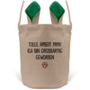 22Feels® Hundepapa Herrchen Hunde Osterkorb mit Henkel Ostergeschenk Tragetasche Ostern Deko Osternest Körbchen Hasenohren (Beige/Grün)-Ostern Tragetasche-22Feels