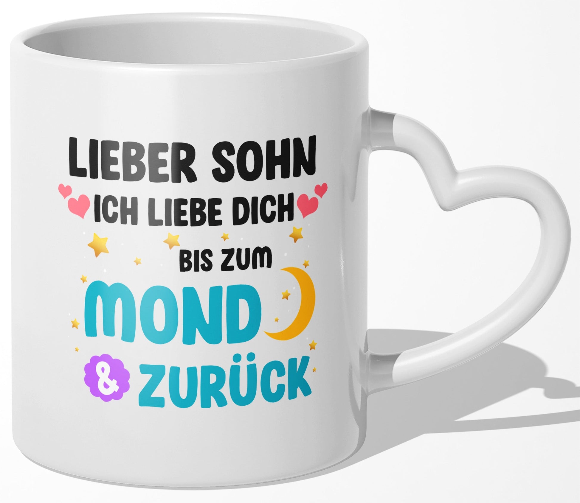 22Feels® Sohn Geschenk - Tasse mit Spruch (Herzhenkel, Weiss, 320ml)-Tasse Weiss Herzhenkel 320ml-22Feels