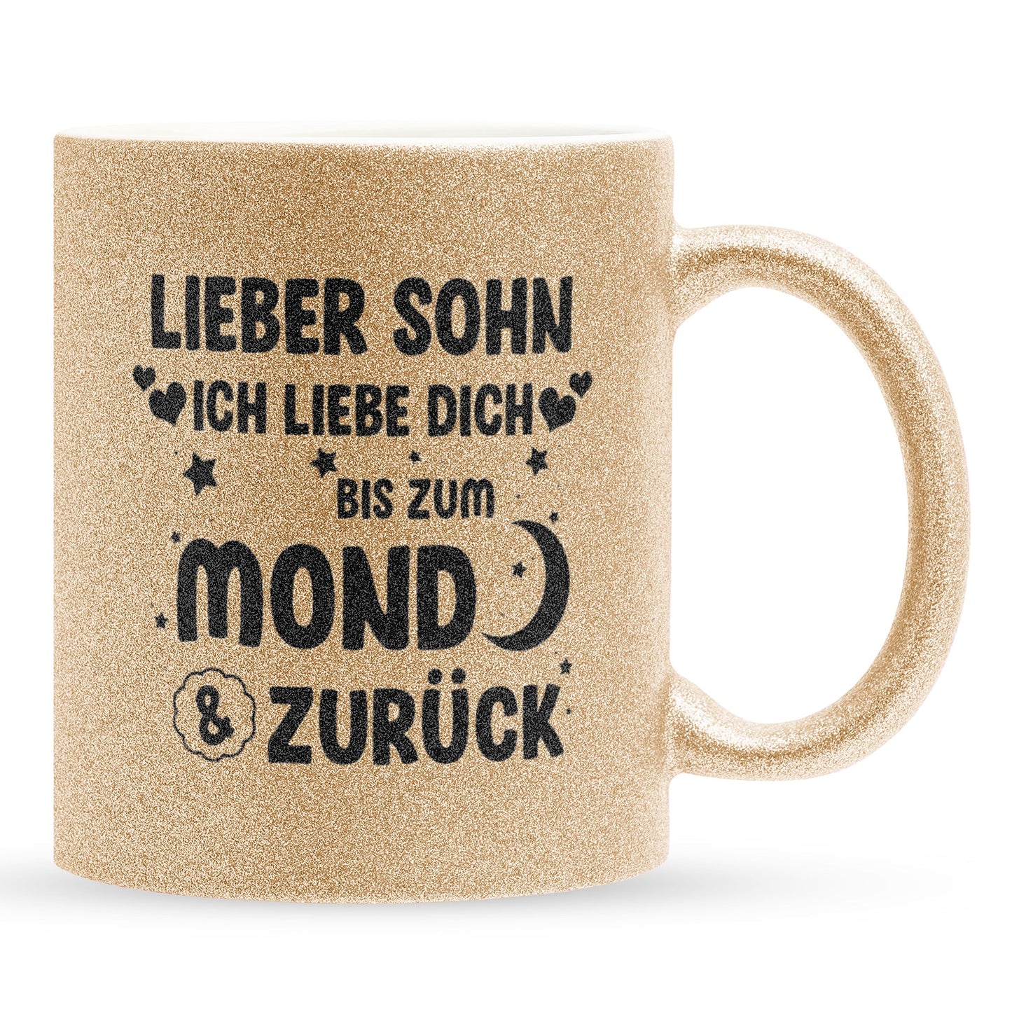 22Feels® Sohn Geschenk - Glitzertasse mit Spruch (Gold, 320ml)-Glitzertasse Gold 320ml-22Feels