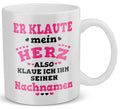 22Feels® Geschenk zur Verlobung für Frauen - Tasse mit Spruch: Er Klaute Mein Herz (Weiss, 320ml)-Weisse Tasse 320ml-22Feels