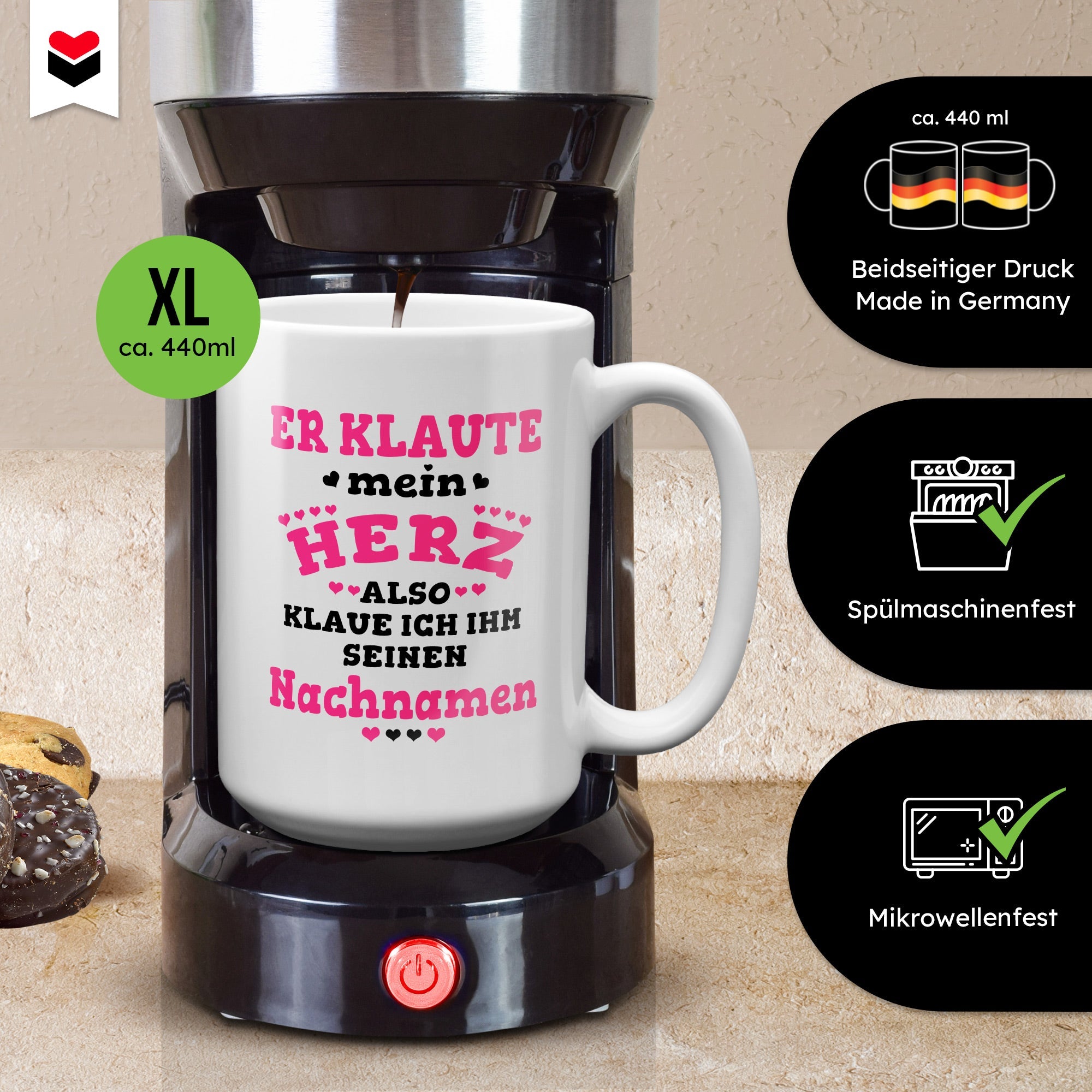 22Feels® Verlobte Geschenk - XL Tasse mit Spruch (Weiss, 440ml)-Weisse XL Tasse 440ml-22Feels