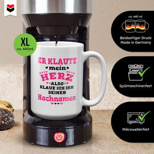 22Feels® Verlobte Geschenk - XL Tasse mit Spruch (Weiss, 440ml)-Weisse XL Tasse 440ml-22Feels