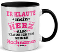 22Feels® Verlobte Geschenk - Tasse mit Spruch (Weiss-Schwarz, 320ml)-TwoTone Tasse Weiss-Schwarz 320ml-22Feels